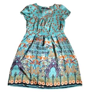Rapsodia Silk Dress Underwater Ocean Stylized Coral Print Size Medium